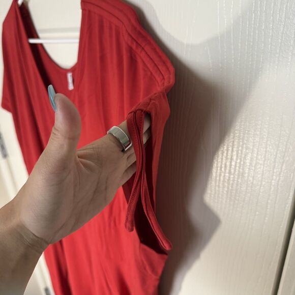 Betabrand Red Marilyn Red Knee Length Dress Stretch Comfort V Neck Casual 3X NWT - Picture 8 of 14